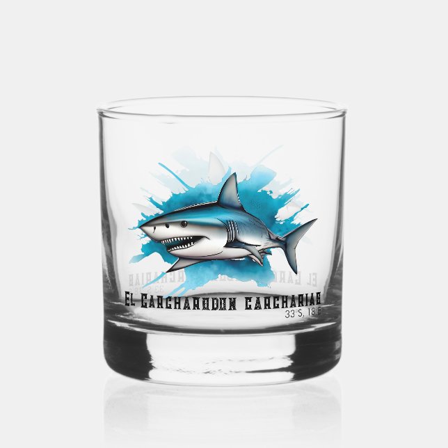 Watercolor Series: Shark Whiskyglas (Vorderseite)
