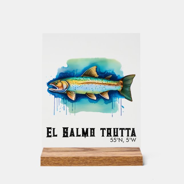 Watercolor Series: Trout/Salmon Acrylschild (Vorderseite)