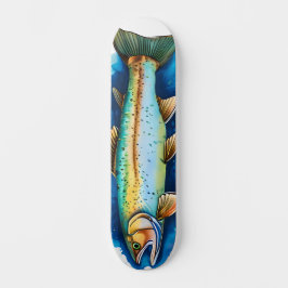 Watercolor Series: Trout/Salmon Skateboard