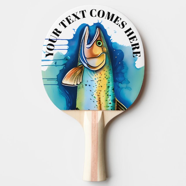 Watercolor Series: Trout/Salmon Tischtennis Schläger (Vorderseite)