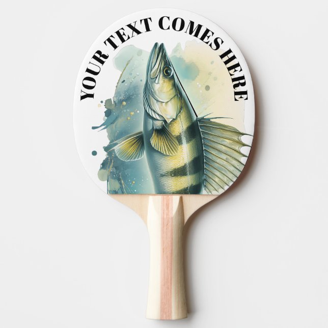 Watercolor Series: Zander/Walleye Tischtennis Schläger (Vorderseite)