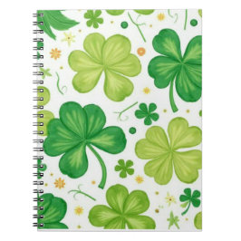 Watercolor Shamrock Pattern Notizblock