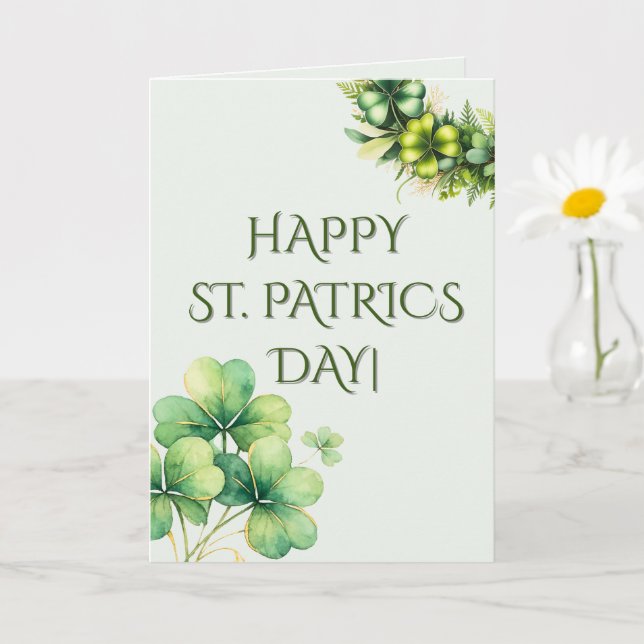 Watercolor Shamrock St. Patrick's Day Card Karte (Kleine Pflanze)