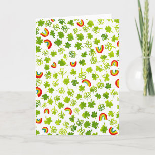 Watercolor Shamrocks & Regenbogen Irischer St. Pat Karte