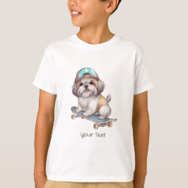Watercolor Shih Tzu Boy T - Shirt