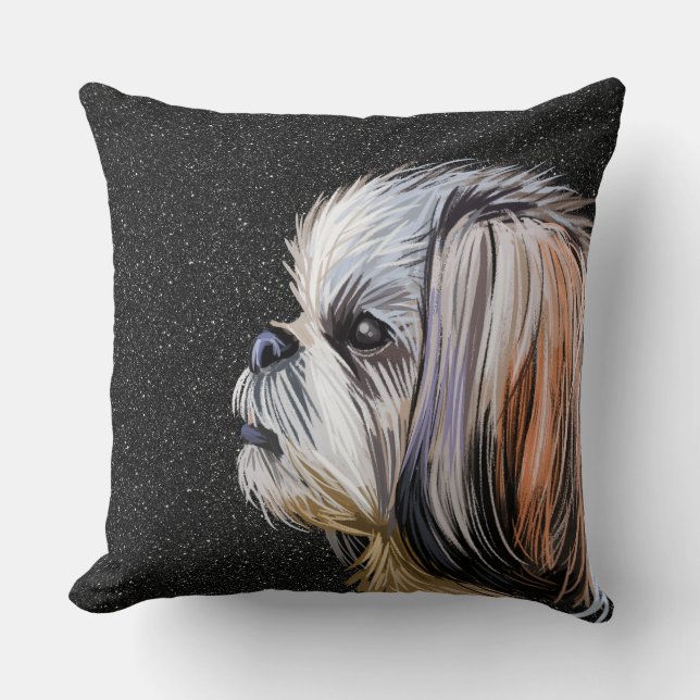 WATERCOLOR SHIH TZU DOG FACE KISSEN (Vorderseite)