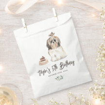 Watercolor Shih Tzu Dog Geburtstag Vielen Dank