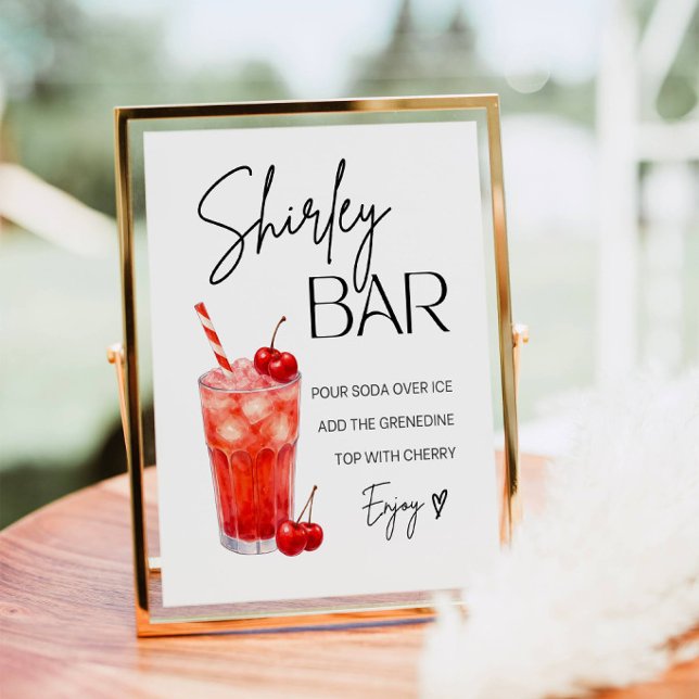 Watercolor-Shirley-Temple-Bar-Schild Poster (Von Creator hochgeladen)