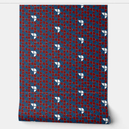 Watercolor SHRIMP Muster Rotes blaues Kinderzimmer Tapete