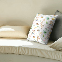 Watercolor Silly Monkeys Kissen