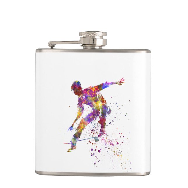 watercolor skater flachmann (Vorderseite)