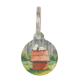 Watercolor Sleeping Dog on Red Doghouse Art Haustiermarke