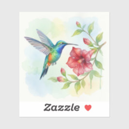 Watercolor Small Hummingbird Aufkleber