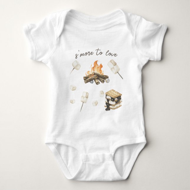 Watercolor S'more Baby Shower  Baby Strampler (Vorderseite)
