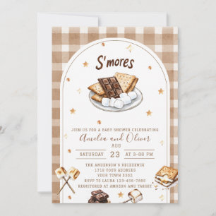 Watercolor S'more zur Liebe Baby Shower Einladung