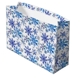 Watercolor Snowflakes Pattern Große Geschenktüte