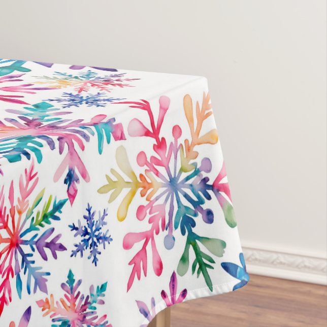 Watercolor Snowflakes Pattern Tischdecke (Beispiel)
