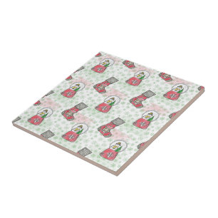 Watercolor Snowman Weihnachtsfeiertag Fliese