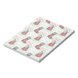 Watercolor Snowman Weihnachtsfeiertag Notizblock