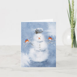 Watercolor Snowman Weihnachtskarte | festlich Karte