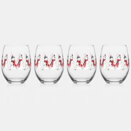 Watercolor Snowman Weinglas Ohne Stiel