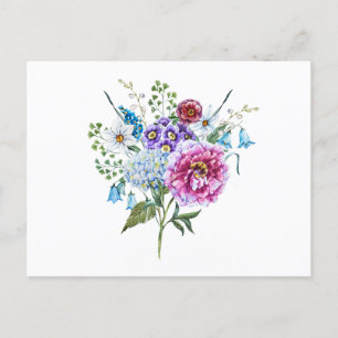 Watercolor Sommerliche Blume Postkarte