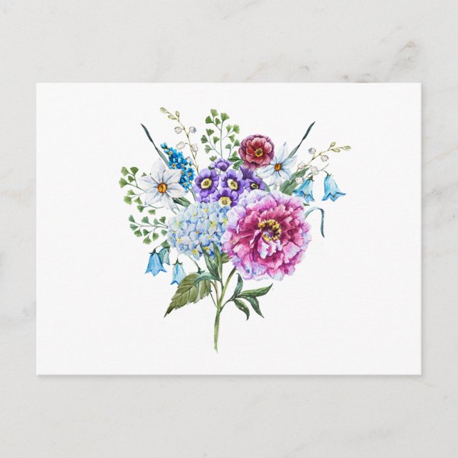 Watercolor Sommerliche Blume Postkarte (Vorderseite)