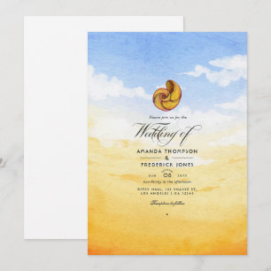 Watercolor Sommerstrand Hochzeitseinladung Einladung