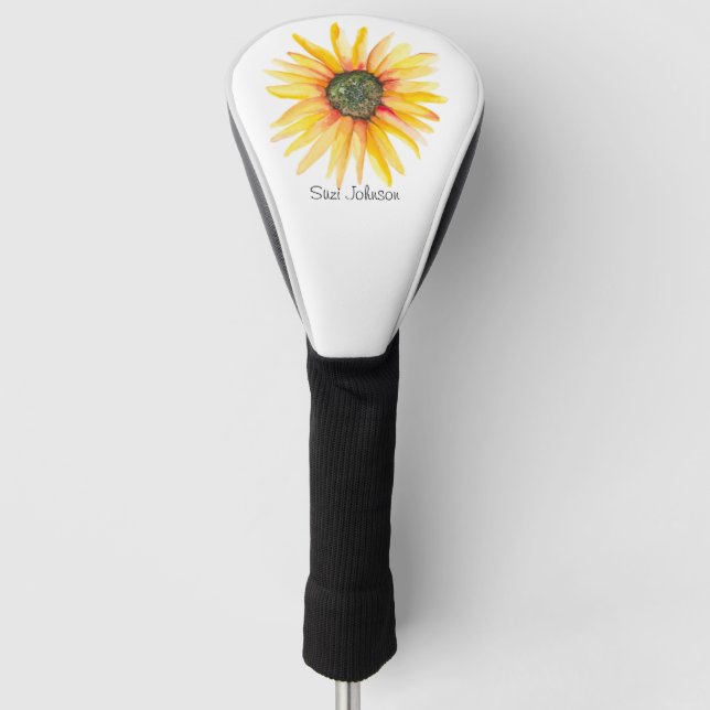 Watercolor Sonnenblumen Ladys Golf Headcover (Vorderseite)