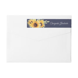Watercolor Sonnenblumen Wraparound Address Label