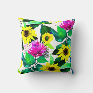 Watercolor Sonnenblumendesign Kissen