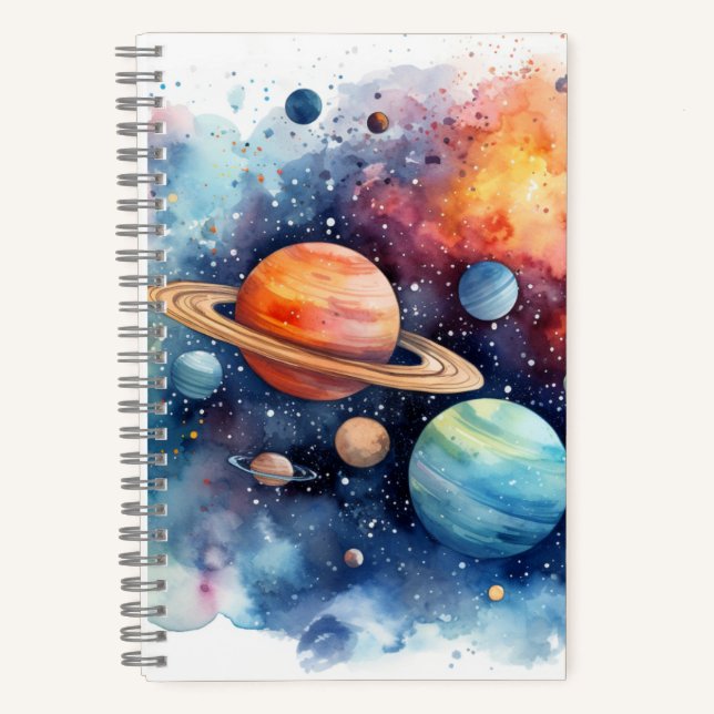 Watercolor Space Kleines Notebook Notizbuch (Vorderseite)