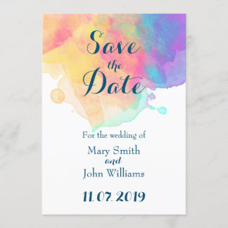 Watercolor-Spaß Save the Date Einladung