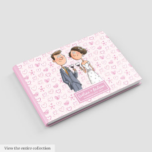 Watercolor Spaß Wedding Couple Gästebuch