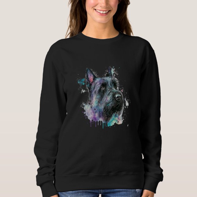 Watercolor splash scotty scottie scottish terrier sweatshirt (Vorderseite)