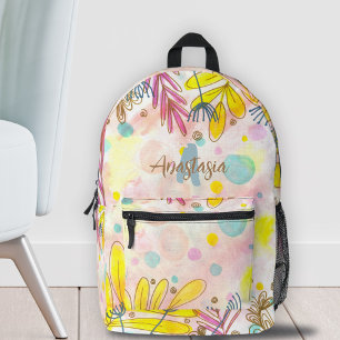 Watercolor Splashes und Name der Linie Bedruckter Rucksack