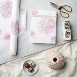 Watercolor Spring Flowers Umhüllungspapier - elega Geschenkpapier