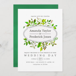 Watercolor Spring Foliage Wedding Einladung