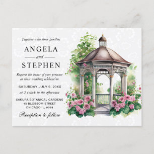 Watercolor Spring Garden Gazebo Wedding Postkarte