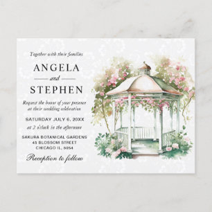 Watercolor Spring Garden Gazebo Wedding Postkarte