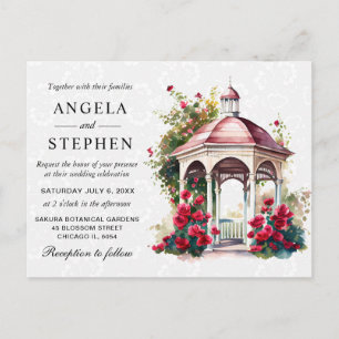 Watercolor Spring Garden Gazebo Wedding Postkarte