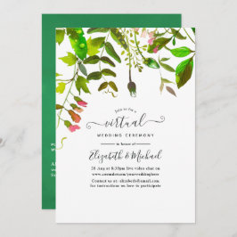 Watercolor Spring Greenery Online Virtual Wedding Einladung