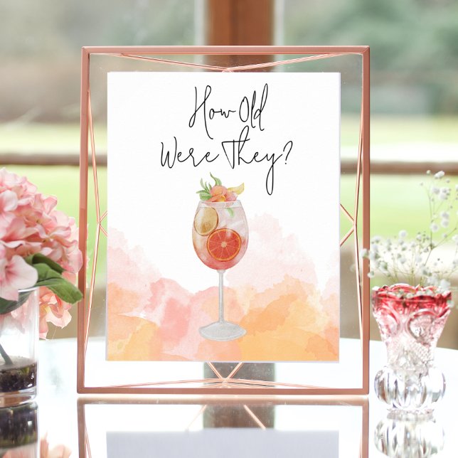 Watercolor Spritz Brautparty Game Poster (Von Creator hochgeladen)