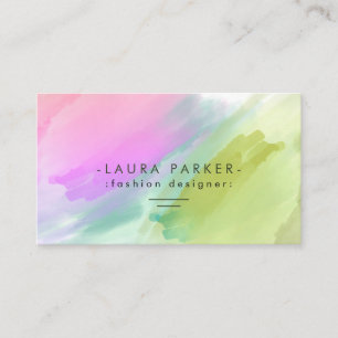 Watercolor Spritzer Abstrakt Makeup Artist Minimal Visitenkarte