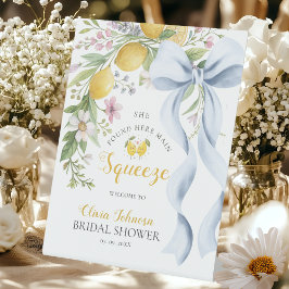 Watercolor Squeeze Lemon Bridal Shower Welcome  Sockelschild