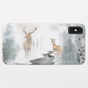 Watercolor Stag und Deer Winter Wonderland Case-Mate iPhone Hülle
