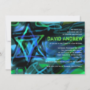 WATERCOLOR STAR Bar Bat Mitzvah für Sarah Einladung
