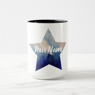 Watercolor-Star-Individuelle Name Tasse