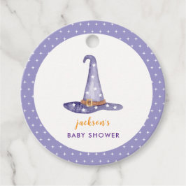 Watercolor Star Little Boo Witch Hat Baby Dusche Geschenkanhänger