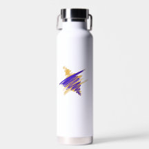 Watercolor Star von David in Gold Wasserflasche